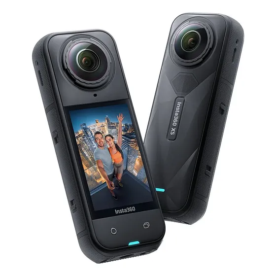 Câmera De Ação Insta360 X5 8k 360º Ipx8 À Prova D'água Chip Triple Ai 2400mah Bateria Lentes Resistentes E Substituíveis Cor Preta