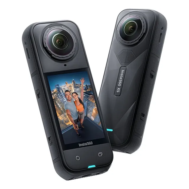 Cámara Insta360 X5 8k 360º Ipx8 impermeable triple chip Ai 2400 mAh resistentes a la batería y reemplazables color negro