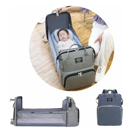 Práctica Mochila 3 En 1.  Pañalera,  Cuna Y Mudador Portátil