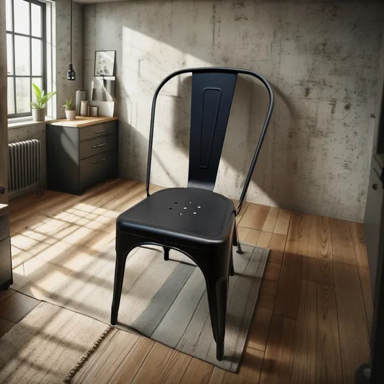 Silla Tolix Negro Matte