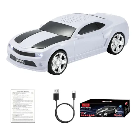 Bocina Con Forma De Carro Usb Conexión Bluetooth Portable Blanco
