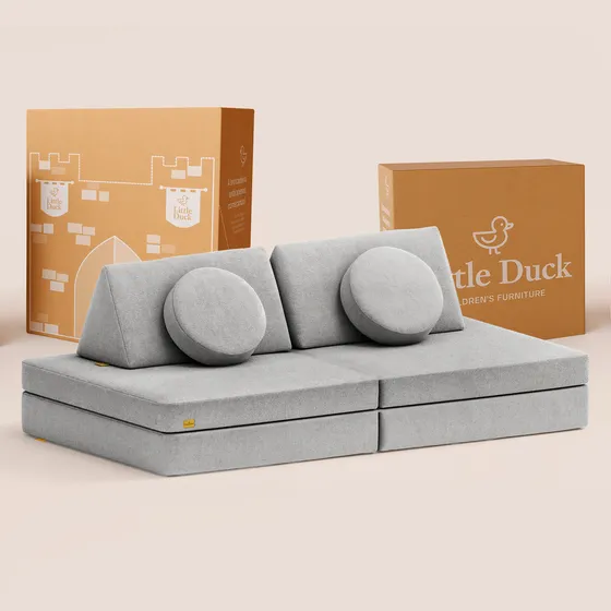 Sofá De Brincar Em Tecido Acolchoado 5 Módulos - Little Duck