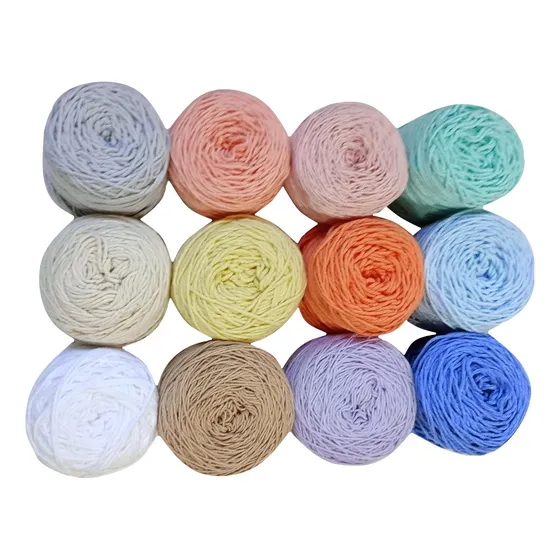 Kit Hilo De Algodon 12 Colores X50gr Ovillos Tejer Amigurumi
