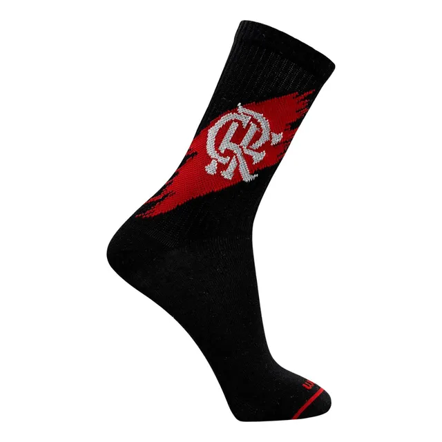Kit 3 Pares Meias Rikam Masculina Estampa Flamengo Algodão