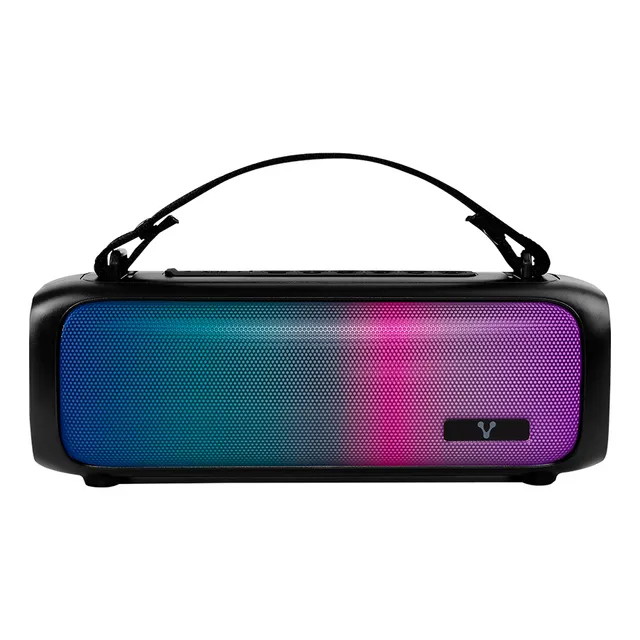 Bocina Bluetooth Vorago BSP-260 | Portátil, Iluminación RGB, 16W Potente, Batería 7H, TWS, Radio FM, USB, Auxiliar, Bluetooth 5.1, Ideal Fiestas y Reuniones | Sonido Estéreo Envolvente