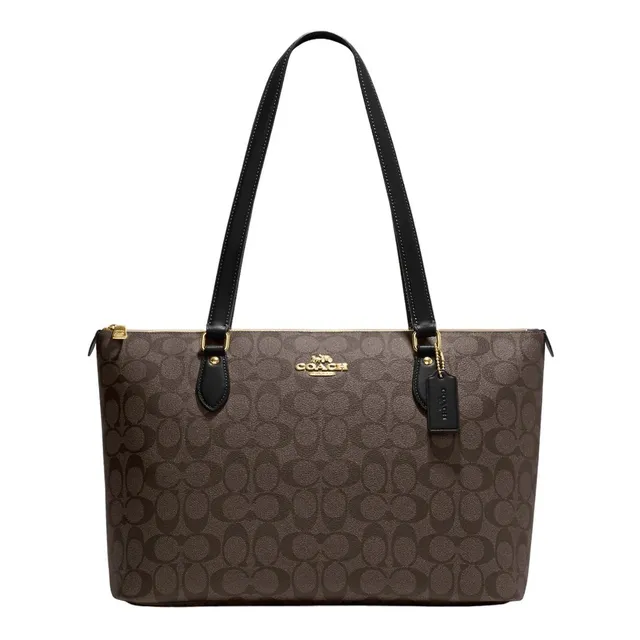 Bolsa Coach Original Gallery Tote In Signature Canvas Color Marrón