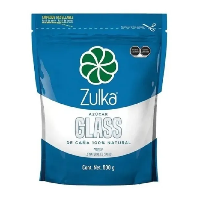 Caja Con 10 Bolsas Azucar Glass Zulka 500gr C/u
