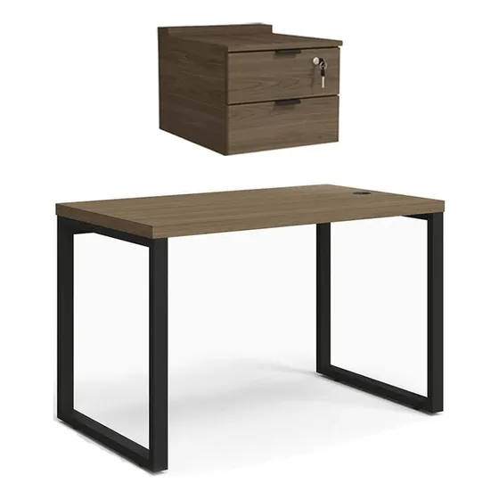 Mesa Com Gaveteiro Para Escritório 1,2m 2 Gavetas Kappesberg