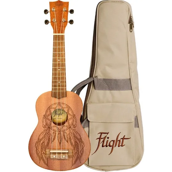 Flight Nus350 Dc Ukulele Soprano Sapelli Africano Con Funda Color Marrón