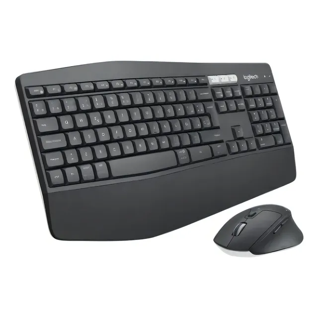 Kit de teclado y mouse inalámbrico Logitech MK850 Español Latinoamérica de color negro