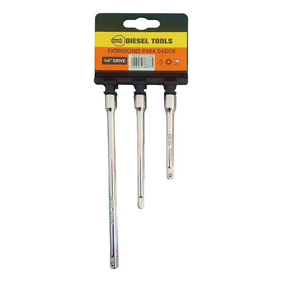 Extension Para Rachet De 1/4  Set De 3 Pzas Herramientas 