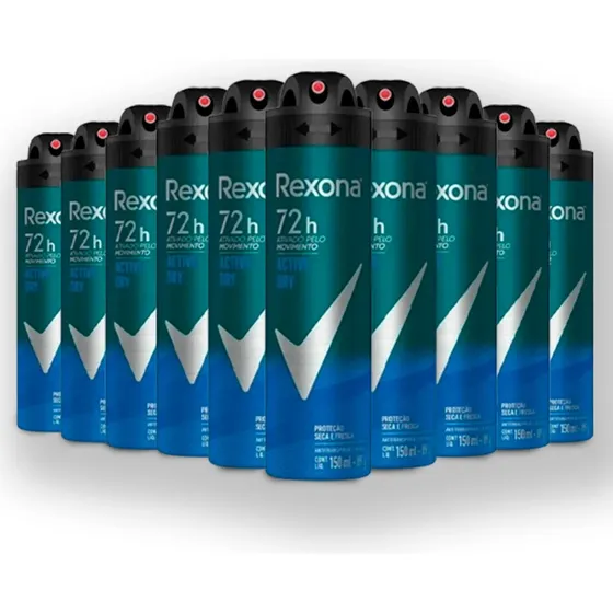 Desodorante Rexona Men Active Pack 10 Unidades Aloe Vera