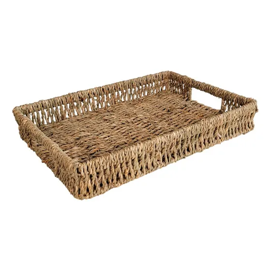 Bandeja De Mimbre Organizador Seagrass Chico 34x24 Color Marrón
