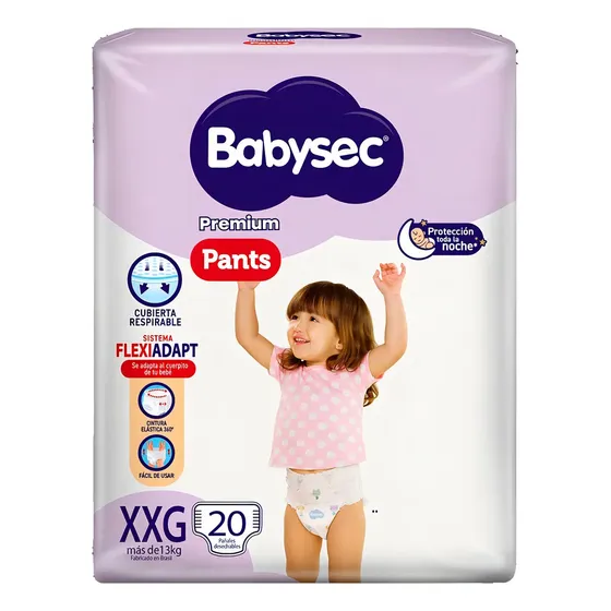 Pañales Pants Babysec Premium XXG de 20U | Cuotas sin interés
