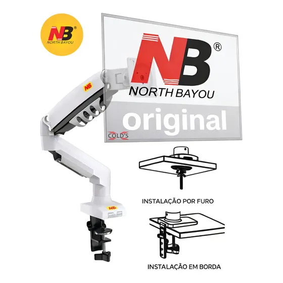 Suporte North Bayou Nb F80 P/ Monitor Tv 17'' A 30' Branco