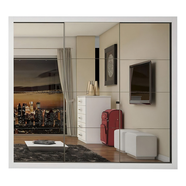 Guarda-roupa Espresso Móveis Flórida Cor Branco De Mdp Com 3 Portas Corrediças Guarda-roupa Espresso Móveis Flórida Cor Branco De Mdp Com 3 Portas Corrediças