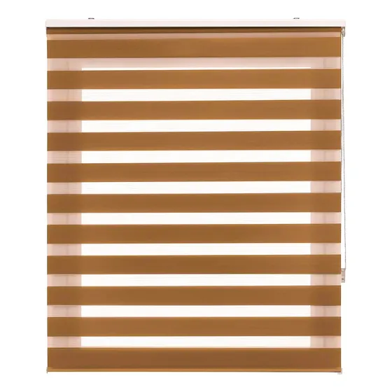 Persiana Enrollable Cortina Roller Duo 120cm X 180cm Colores Marrón Claro