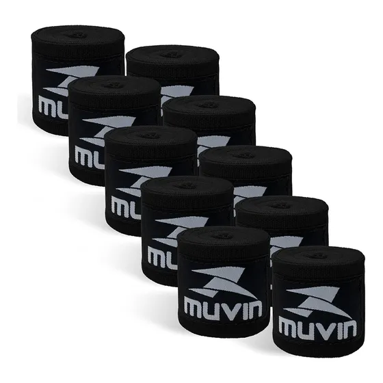 Kit 5 Pares Bandagem Elástica 3m Muvin - Luta Boxe Muay Thai