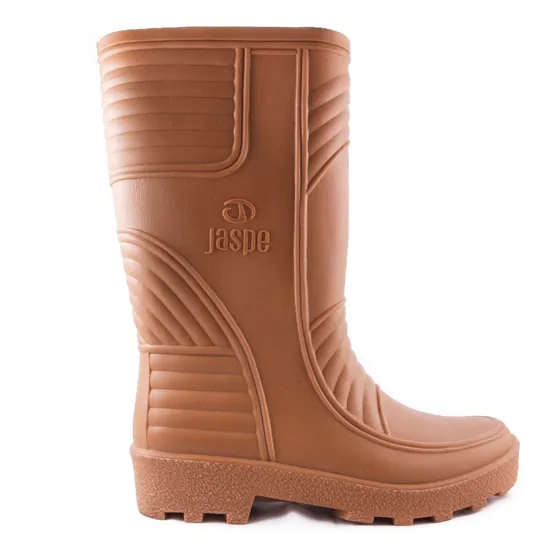 Botas De Goma Pvc Caña Larga Beige Jaspe Alta Calidad