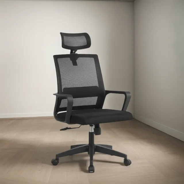 Silla De Oficina Giratoria Ergoclass® Malick Pro Color Negro
