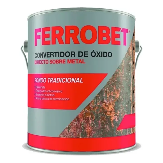  Pintura Convertidor De Oxido Ferrobet Negro 1 Lts. 