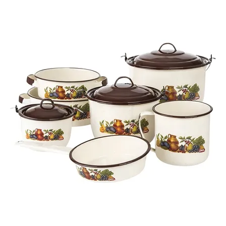 Batería De Cocina Popular Crema 10 Piezas De Peltre Cinsa Crema