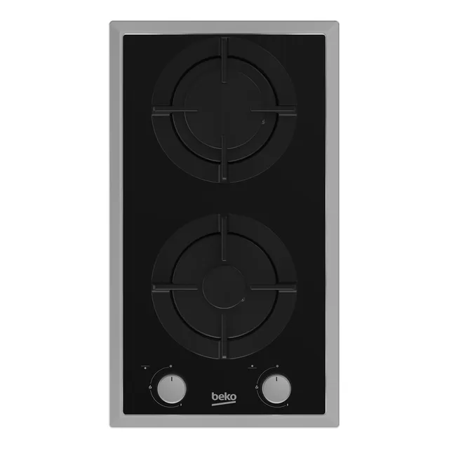 Anafe con alimentación a gas - Beko HDMS 32220 FX color black - 2 hornallas