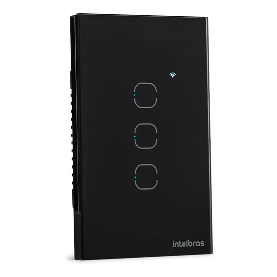 Interruptor Wi-fi Touch 3 Teclas Ews 1003 Intelbras Preto