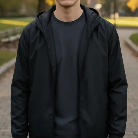 Corta Vento Jaqueta Masculino Lisa Com Capuz E Bolso E Ziper