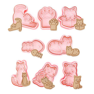 Set 8 Moldes Cortadores Gatitos - Galletas Repostería Masas Set 8 Moldes Cortadores Gatitos - Galletas Repostería Masas