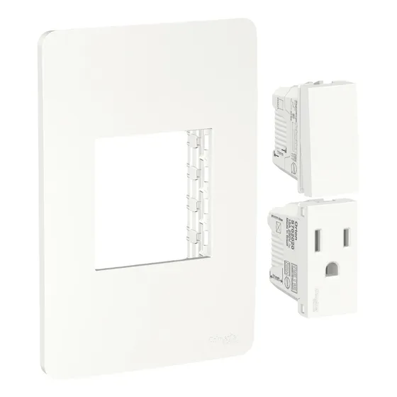 Kit 10 Piezas- Placa Con Apagador Sencillo Y Contacto Blanco