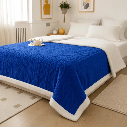 Cobertor Manta De Casal 2,00x1,80 Canelada Sherpa Cores