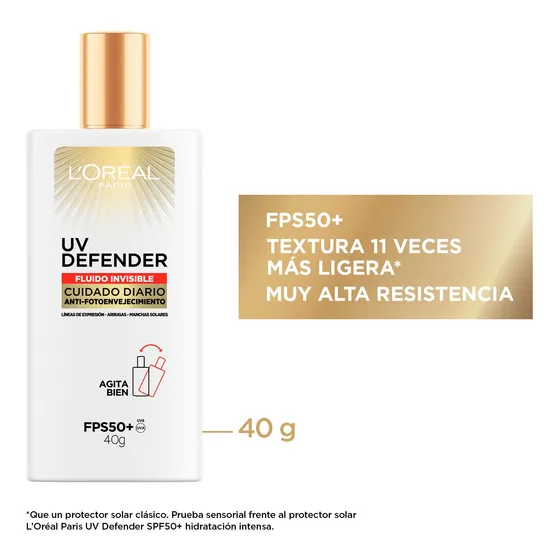 Protetor Solar L´Oréal Paris Fps50+ Uv Defend Fluid 40gr