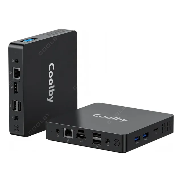 Mini Pc Coolby Intel Pentium J3710 Cuatro núcleos 8gb De Ram 64gb Soporte 1TB M2 Ssd Expansión Ordenador De Sobremesa Win10 Pro Bluetooth Wifi usb 3.0 HDMI vga lan con Mouse Uhd Doble Pantalla