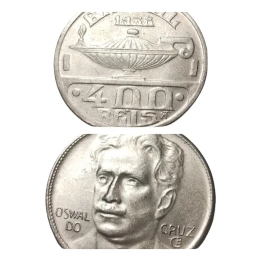 Moeda Brasil 400 Reis 1938 - Cuproniquel - Sob/fc - Mc9933