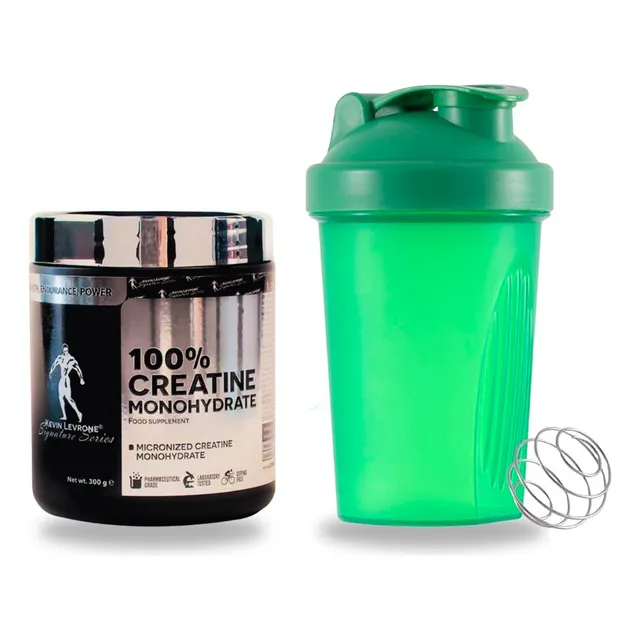 100% Creatine Kevin Levrone 300g Polvo Pote + Shaker 400ml