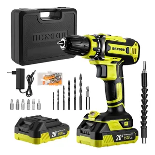 Parafusadeira De Impacto Desoon 20v Com Motor De Cobre, Maleta E 13 Acessórios Verde-claro 127/220v