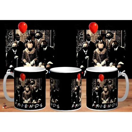 Taza De Ceramica Friends Terror Cuarentena Hd Art