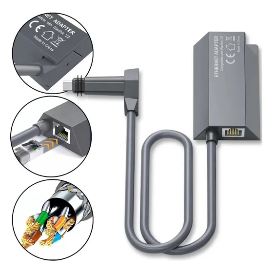 Adaptador Ethernet Starlink Internet Via Satélite V2 Pro
