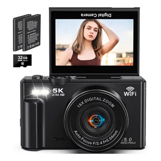 CĂąmera Digital 5k 75mp Vlog Com CartĂŁo Sd De 32gb 2 Baterias CĂąmera Digital 5k 75mp Vlog Com CartĂŁo Sd De 32gb 2 Baterias