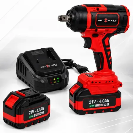 Chave De Impacto 1000nm Brushless 21v 4 Ah 2 Baterias Sigma Vermelho 21v