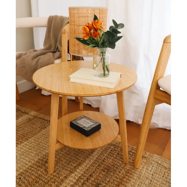 Mesa Ratona Madera Bambú Circular [uruguaybamboo]