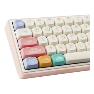 Set 126 Teclas Pbt Moa Perfil Branco Rosa Para Teclado