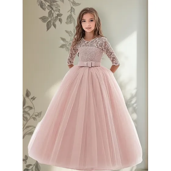 Vestidos Manga Larga Niña Bautizo  Gala Matrimonio T 6 A 14