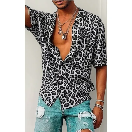 Playera De Hombre Con Estampado De Leopardo