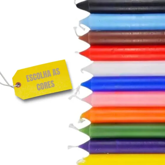Kit 50 Velas Coloridas 100 % Parafina - Atacado