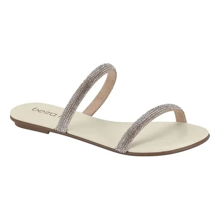 Sandália Rasteirinha Feminina Brilho Confortável Original