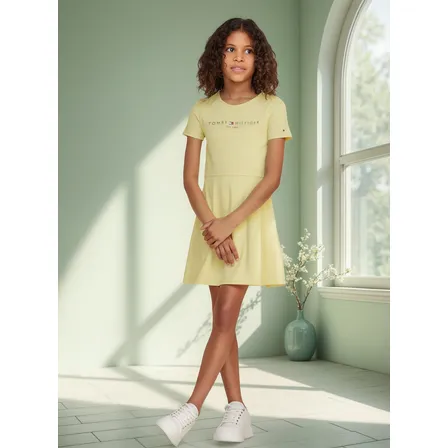 Vestido Essential Con Logo Amarillo Tommy Hilfiger