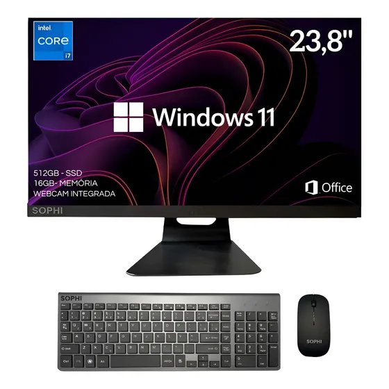 All In One Pc Ssd512gb I7/16gb Tela 23.8 Windows 11 Completo