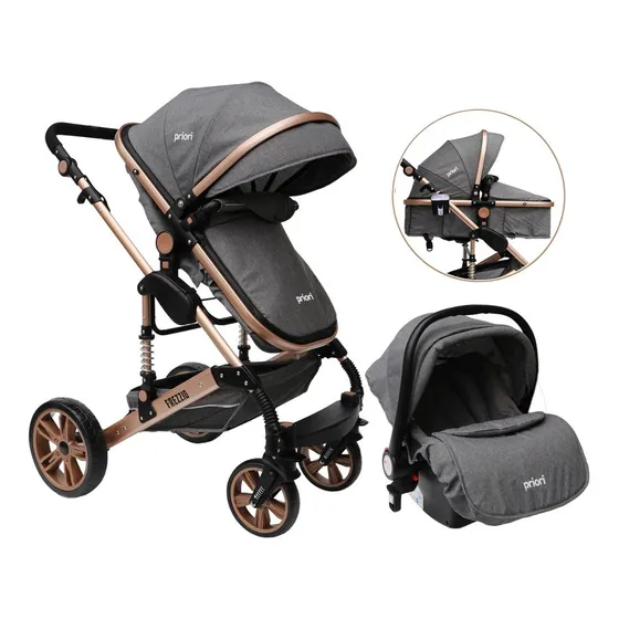 Coche Bebe Frezzio Travel System 4 En 1 Priori Color Gris Color del chasis Negro